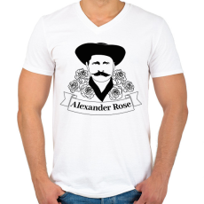 PRINTFASHION Rózsa Sándor - Angol - Férfi V-nyakú póló - Fehér