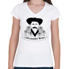 PRINTFASHION Rózsa Sándor - Angol - Női V-nyakú póló - Fehér