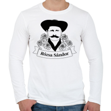 PRINTFASHION Rózsa Sándor - Magyar - Férfi hosszú ujjú póló - Fehér