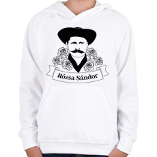 PRINTFASHION Rózsa Sándor - Magyar - Gyerek kapucnis pulóver - Fehér