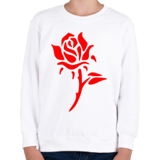 PRINTFASHION Rózsa - vörös - Gyerek pulóver - Fehér gyerek pulóver, kardigán