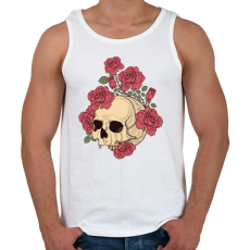 PRINTFASHION Rózsás Koponya - Férfi atléta - Fehér