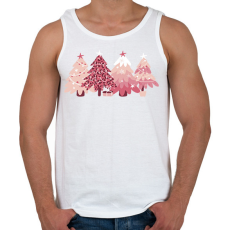 PRINTFASHION Rózsaszín fenyőfák - Férfi atléta - Fehér