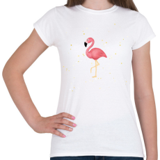PRINTFASHION Rózsaszín flamingó  - Női póló - Fehér