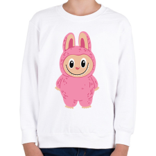 PRINTFASHION Rózsaszín Labubu - Gyerek pulóver - Fehér gyerek pulóver, kardigán