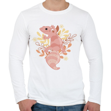 PRINTFASHION Rózsaszín Leopárd Gekkó - Férfi hosszú ujjú póló - Fehér férfi póló