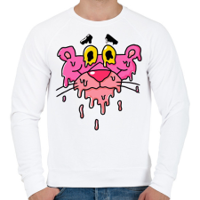 PRINTFASHION Rózsaszín párduc szétcsúszva - Férfi pulóver - Fehér férfi pulóver, kardigán