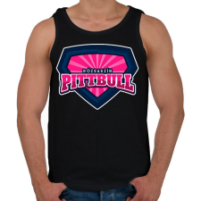 PRINTFASHION Rózsaszín Pittbull - Férfi atléta - Fekete atléta, trikó