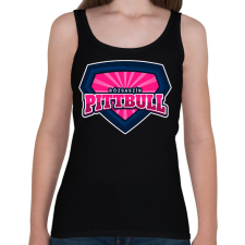 PRINTFASHION Rózsaszín Pittbull - Női atléta - Fekete női trikó