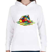 PRINTFASHION Rubic Cube - Női kapucnis pulóver - Fehér női pulóver, kardigán
