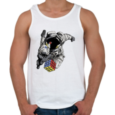 PRINTFASHION Rubik Cube  - Férfi atléta - Fehér