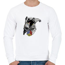 PRINTFASHION Rubik Cube  - Férfi pulóver - Fehér férfi pulóver, kardigán