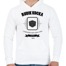 PRINTFASHION rubik-kocka-black-white - Férfi kapucnis pulóver - Fehér férfi pulóver, kardigán