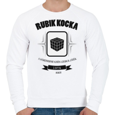 PRINTFASHION rubik-kocka-black-white - Férfi pulóver - Fehér férfi pulóver, kardigán