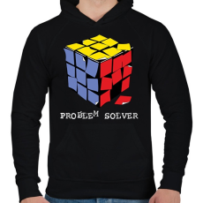 PRINTFASHION Rubik kocka egyszerűen - Férfi kapucnis pulóver - Fekete