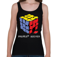 PRINTFASHION Rubik kocka egyszerűen - Női atléta - Fekete