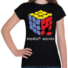 PRINTFASHION Rubik kocka egyszerűen - Női póló - Fekete női póló