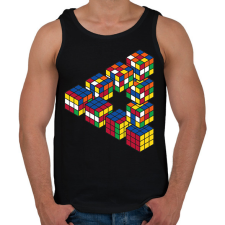 PRINTFASHION Rubik-kocka - Férfi atléta - Fekete atléta, trikó
