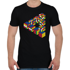 PRINTFASHION Rubik-kocka - Férfi póló - Fekete