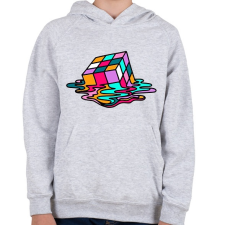 PRINTFASHION Rubik kocka - Gyerek kapucnis pulóver - Sport szürke gyerek pulóver, kardigán