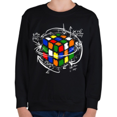 PRINTFASHION Rubik kocka - Gyerek pulóver - Fekete