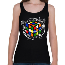 PRINTFASHION Rubik kocka - Női atléta - Fekete női trikó