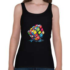 PRINTFASHION rubik kocka - Női atléta - Fekete