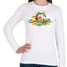 PRINTFASHION Rubik Kocka - Női hosszú ujjú póló - Fehér női póló