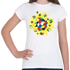 PRINTFASHION Rubik kocka - Női póló - Fehér női póló
