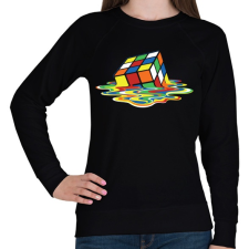 PRINTFASHION Rubik Kocka - Női pulóver - Fekete női pulóver, kardigán