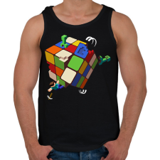 PRINTFASHION Rubik - Minecraft - Férfi atléta - Fekete atléta, trikó