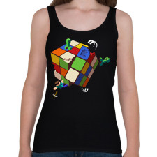 PRINTFASHION Rubik - Minecraft - Női atléta - Fekete női trikó