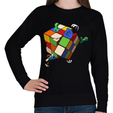 PRINTFASHION Rubik - Minecraft - Női pulóver - Fekete