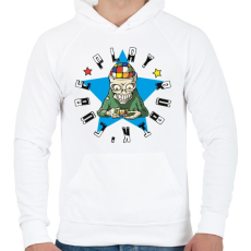PRINTFASHION Rubik zombi - Play rubik's cube - Férfi kapucnis pulóver - Fehér