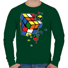 PRINTFASHION RubikCube Broke - Férfi pulóver - Sötétzöld