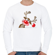 PRINTFASHION Rudolf, a rénszarvas - Férfi pulóver - Fehér