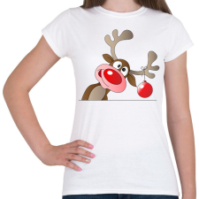 PRINTFASHION Rudolf, a rénszarvas - Női póló - Fehér női póló