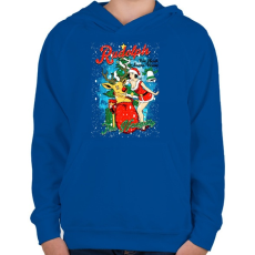 PRINTFASHION Rudolf a rosszcsont - Gyerek kapucnis pulóver - Királykék
