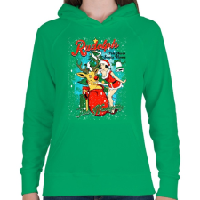 PRINTFASHION Rudolf a rosszcsont - Női kapucnis pulóver - Zöld női pulóver, kardigán