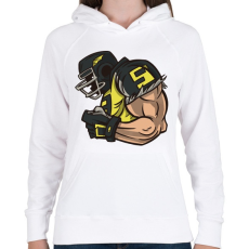 PRINTFASHION Rugby játékos - Női kapucnis pulóver - Fehér