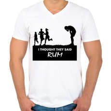 PRINTFASHION RUM! - Férfi V-nyakú póló - Fehér
