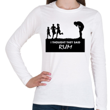 PRINTFASHION RUM! - Női hosszú ujjú póló - Fehér női póló