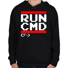 PRINTFASHION RUN CMD - Gyerek kapucnis pulóver - Fekete gyerek pulóver, kardigán
