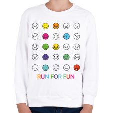PRINTFASHION Run for fun - Gyerek pulóver - Fehér gyerek pulóver, kardigán