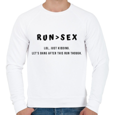 PRINTFASHION RUN > SEX (lol kidding, let's bang after this run though) - Férfi pulóver - Fehér