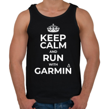 PRINTFASHION Run with Garmin - Férfi atléta - Fekete atléta, trikó