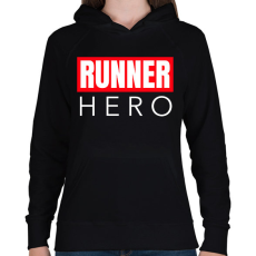 PRINTFASHION RUNNER HERO - Női kapucnis pulóver - Fekete