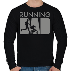 PRINTFASHION Running dad - Férfi pulóver - Fekete