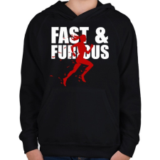 PRINTFASHION Running - Gyerek kapucnis pulóver - Fekete gyerek pulóver, kardigán