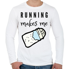 PRINTFASHION Running makes me salty - Férfi hosszú ujjú póló - Fehér férfi póló